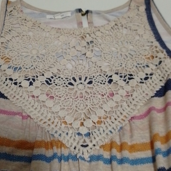 Maurice xl women stripped tank top with crochet  top. Perfect for spring - Picture 3 of 6